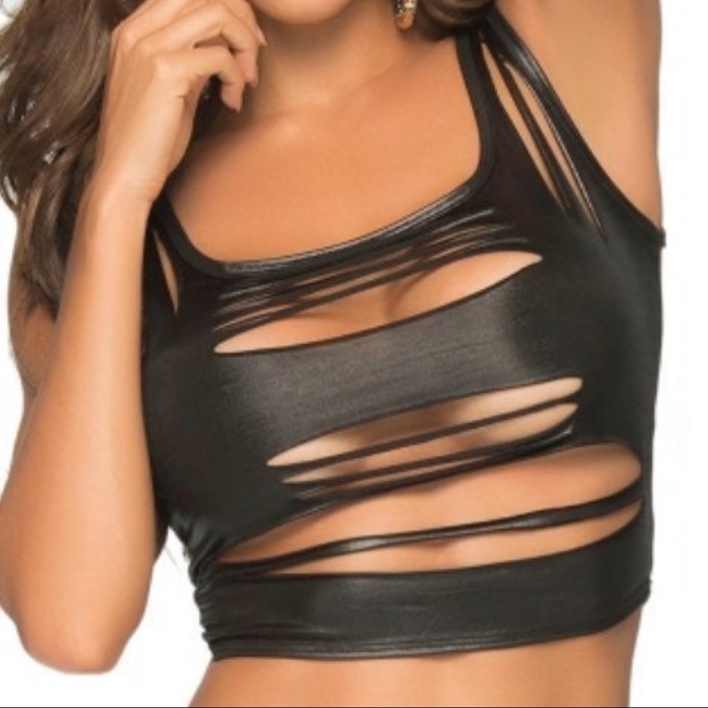 Faux Leather Crop Top